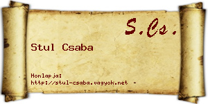 Stul Csaba névjegykártya